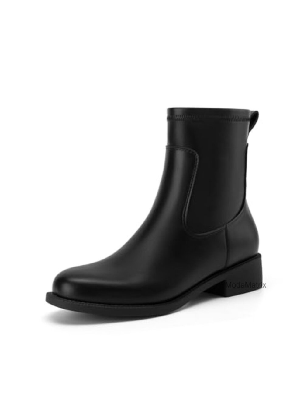 Women's Ankle Boots Chunky Low Heel Round Toe Side Zipper Chelsea Boots